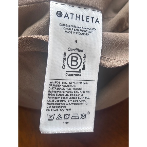 Athleta Avenue Wide Leg Drawstring Crop Pants Taupe Brown Travel Size 6 NWOT - Picture 10 of 12